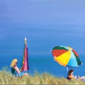 Acrylic painting beach scene